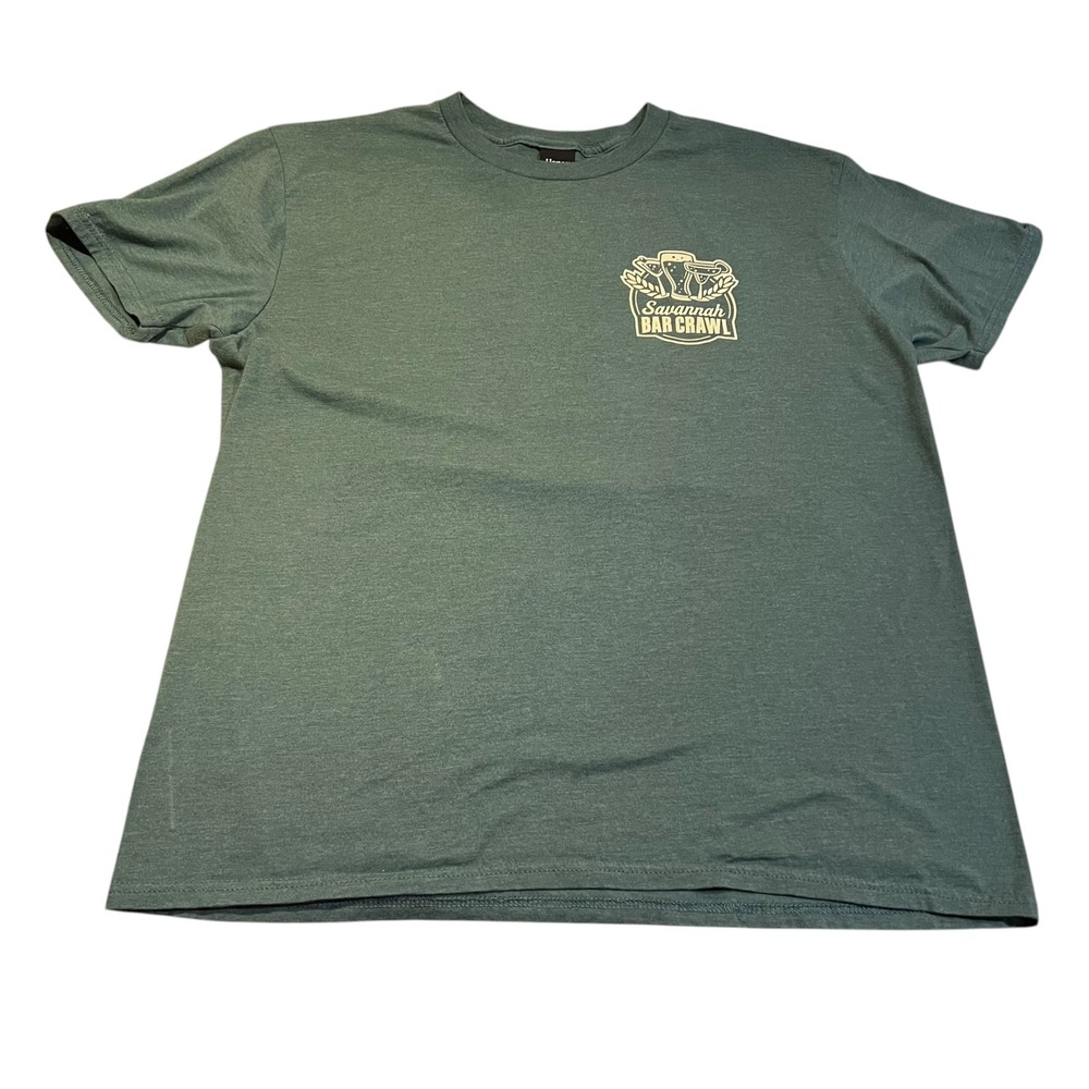 Hanes Green 2024 Savannah Bar Crawl T-Shirt Men's Size‎ Large Georgia